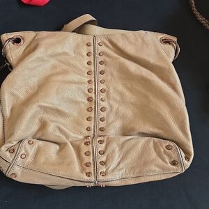 Michael Kors Tan Studded Shoulder Bag